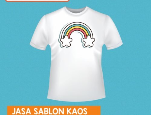 Jasa Sablon Kaos Desain Bebas “ Pelangi “