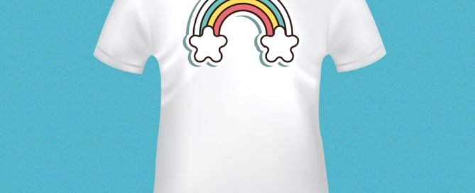 Jasa Sablon Kaos Desain Bebas “ Pelangi “