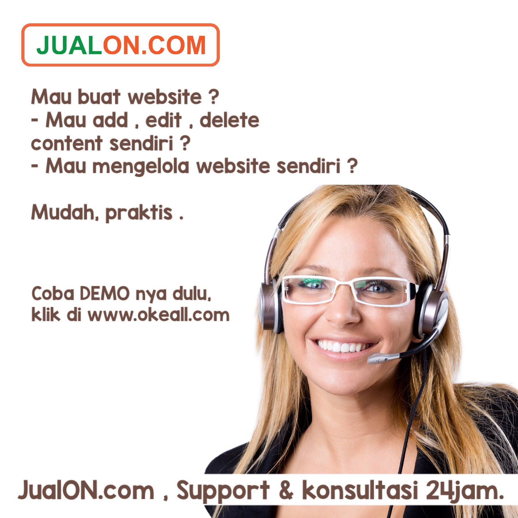 Demo Website Di JualON.com , Tampilan Depan Dan Admin