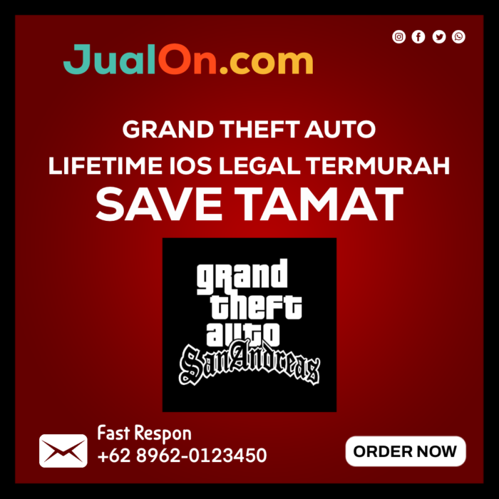 GTA SAN ANDREAS IOS LIFETIME + SAVE TAMAT (ORIGINAL)