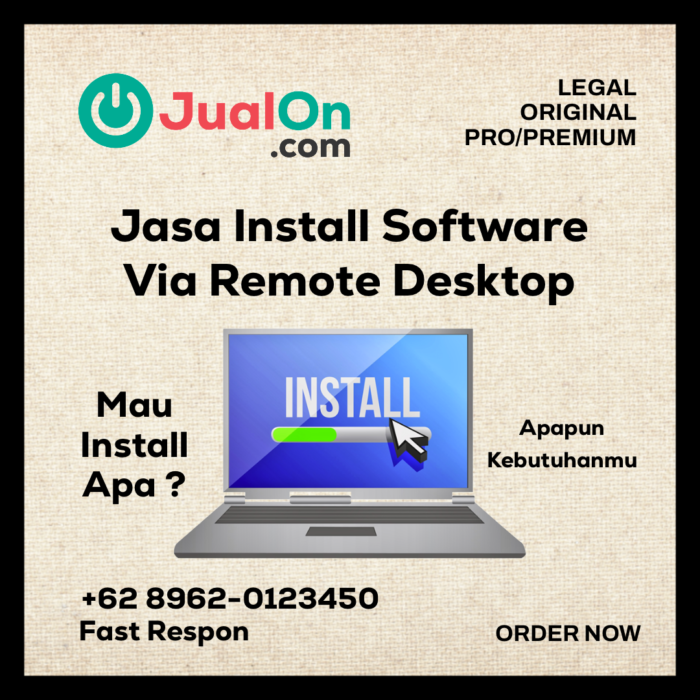 Jasa Install Software Via Remote Desktop